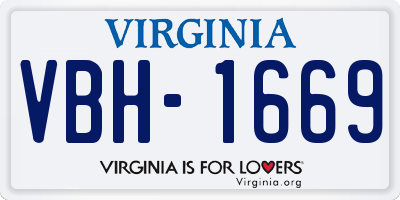 VA license plate VBH1669
