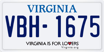 VA license plate VBH1675