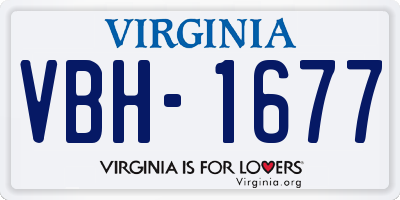 VA license plate VBH1677