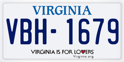 VA license plate VBH1679