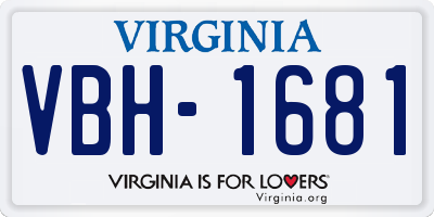 VA license plate VBH1681