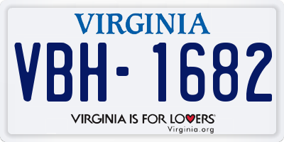 VA license plate VBH1682