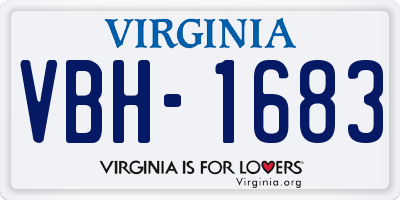 VA license plate VBH1683