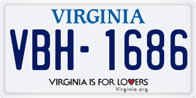 VA license plate VBH1686