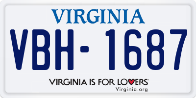 VA license plate VBH1687