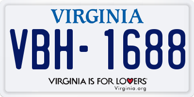 VA license plate VBH1688