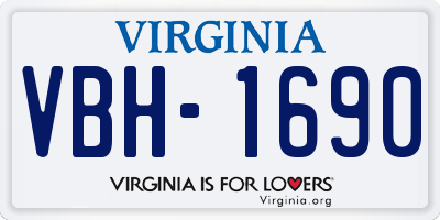 VA license plate VBH1690