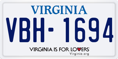 VA license plate VBH1694
