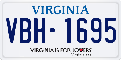 VA license plate VBH1695