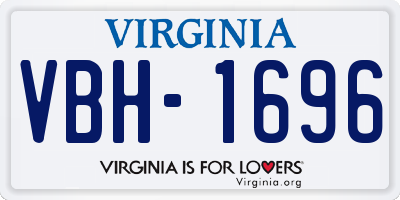 VA license plate VBH1696