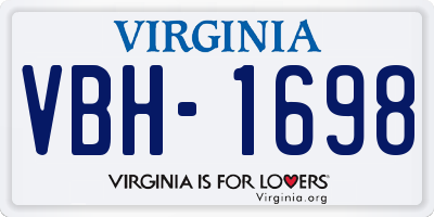 VA license plate VBH1698