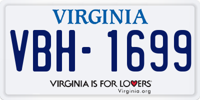 VA license plate VBH1699