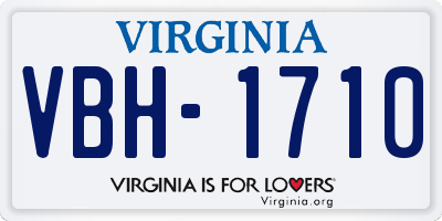 VA license plate VBH1710