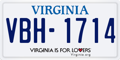 VA license plate VBH1714