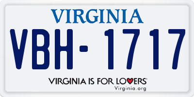 VA license plate VBH1717