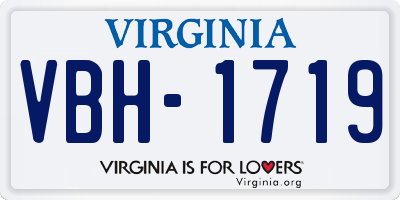 VA license plate VBH1719