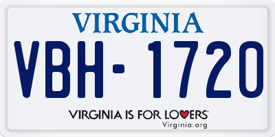 VA license plate VBH1720