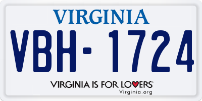 VA license plate VBH1724