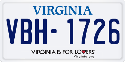 VA license plate VBH1726