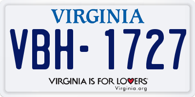 VA license plate VBH1727