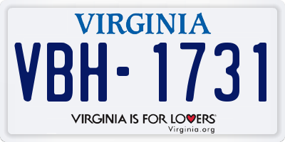VA license plate VBH1731
