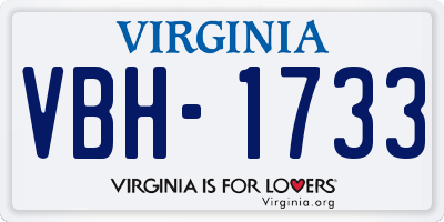 VA license plate VBH1733