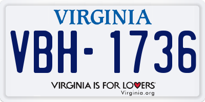 VA license plate VBH1736