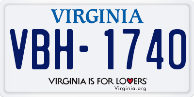 VA license plate VBH1740