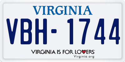 VA license plate VBH1744