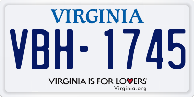 VA license plate VBH1745