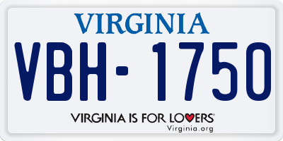 VA license plate VBH1750