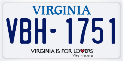VA license plate VBH1751