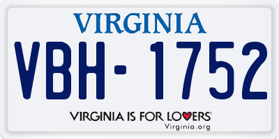 VA license plate VBH1752