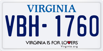 VA license plate VBH1760