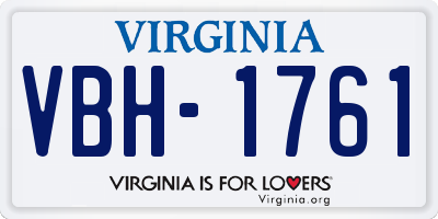 VA license plate VBH1761
