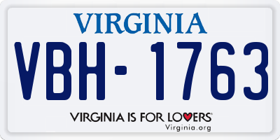 VA license plate VBH1763