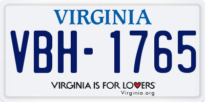 VA license plate VBH1765