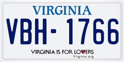 VA license plate VBH1766