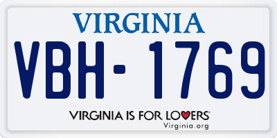 VA license plate VBH1769