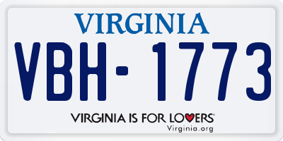 VA license plate VBH1773