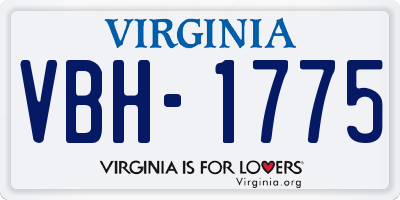 VA license plate VBH1775