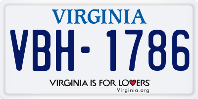 VA license plate VBH1786