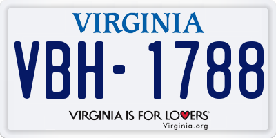 VA license plate VBH1788