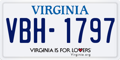 VA license plate VBH1797
