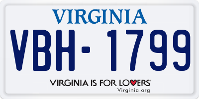 VA license plate VBH1799