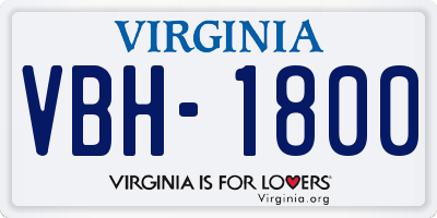 VA license plate VBH1800