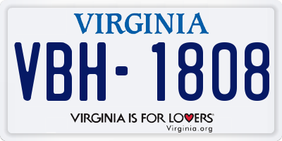 VA license plate VBH1808