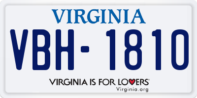 VA license plate VBH1810