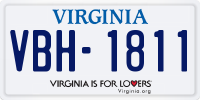 VA license plate VBH1811