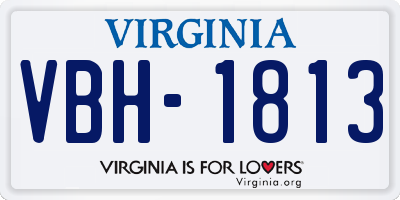 VA license plate VBH1813
